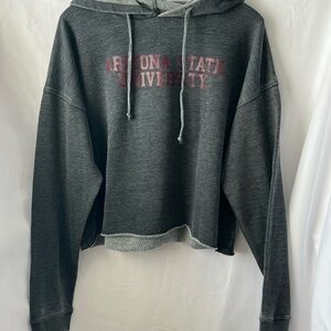 Chicka-d Cropped XL Gray Arizona State University Women's Hoodie